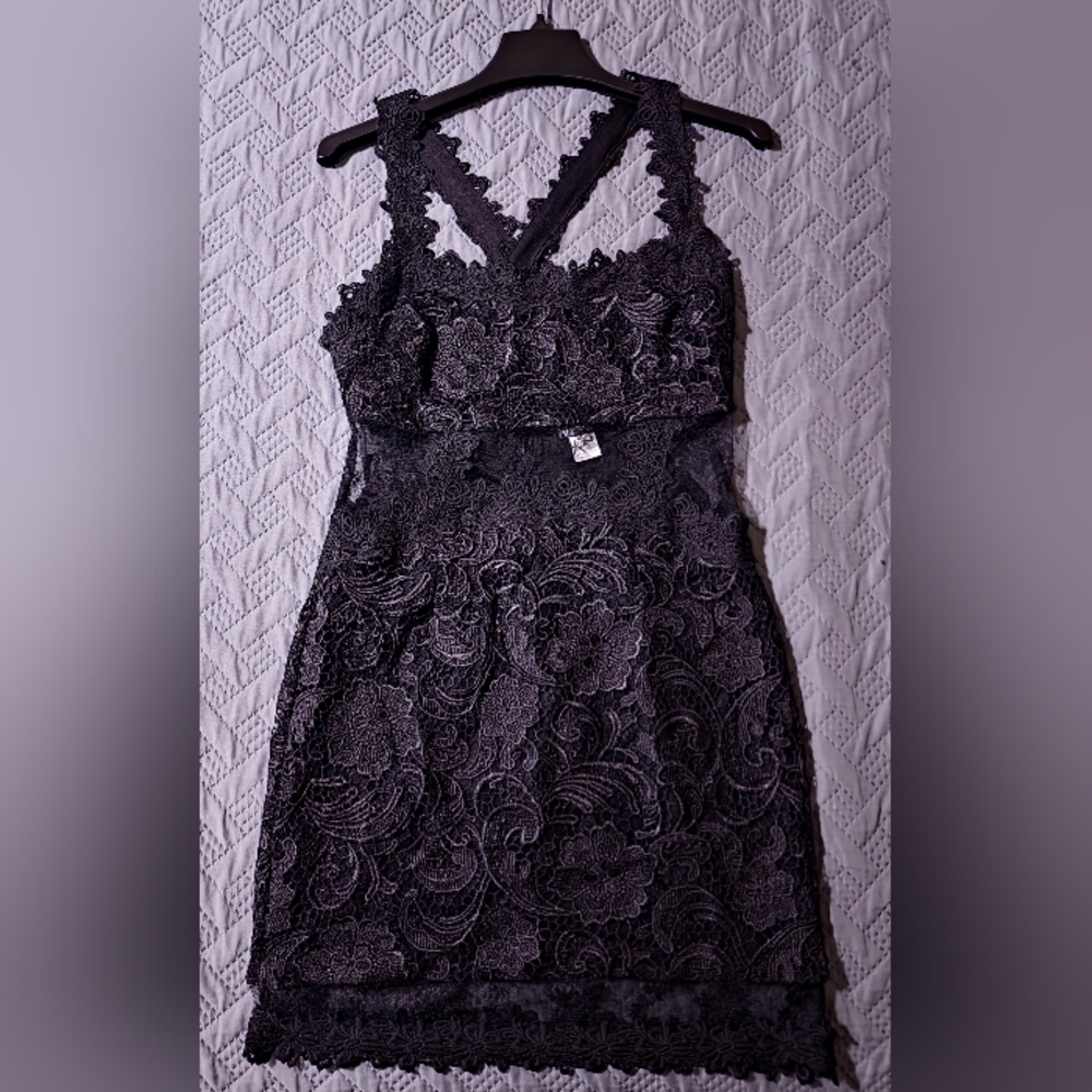 Venus Lacy LBD with Lace Cut Outs